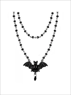 Gothic Bat Pendant Choker Artificial Crystal Alloy Necklace